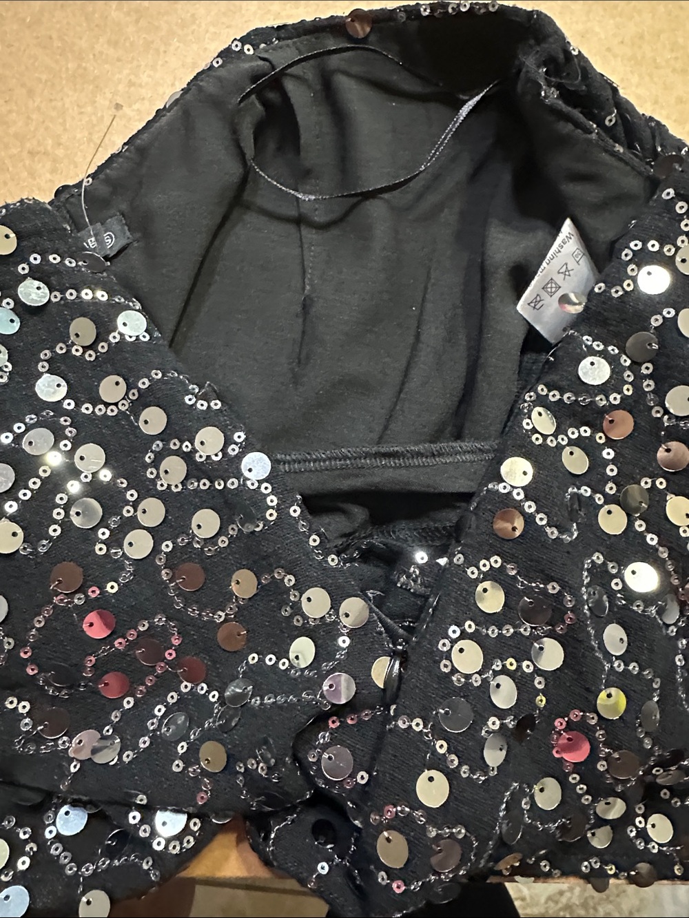 Emerson Lang Black Sequin Mini Skirt/Skort -Small - Picture 12 of 13